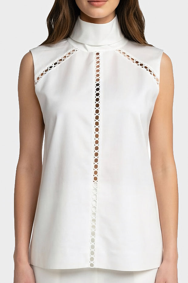 Blusa Con Encaje En Hombros Alejandra Blanco