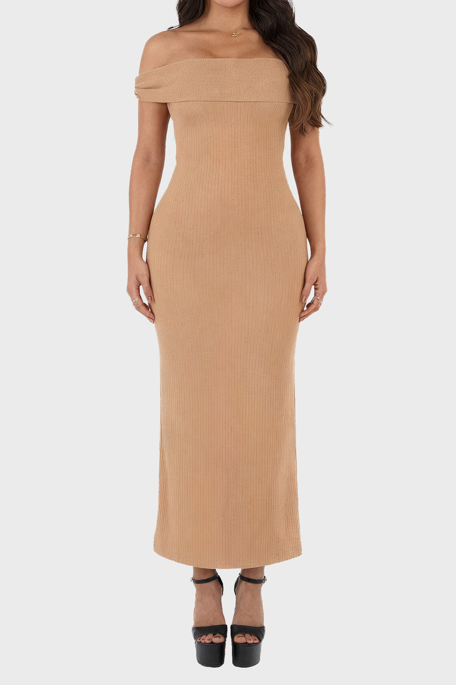 Vestido Largo Merlot Taupe