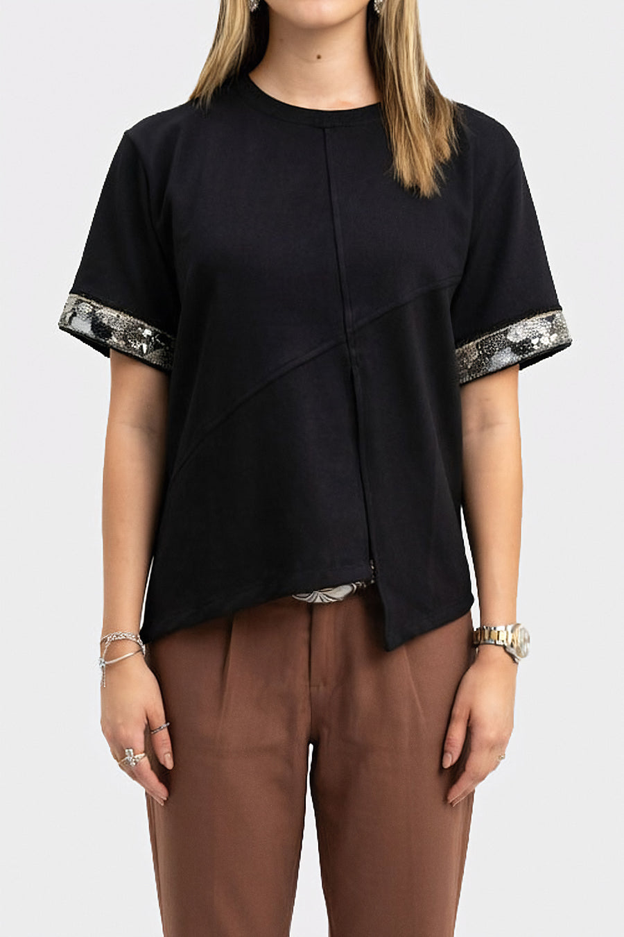 Camisa Atelier Aplique Negra