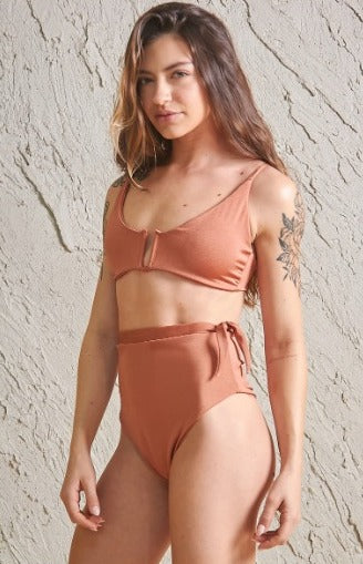 Bikini Tiro Alto Aura Terracota