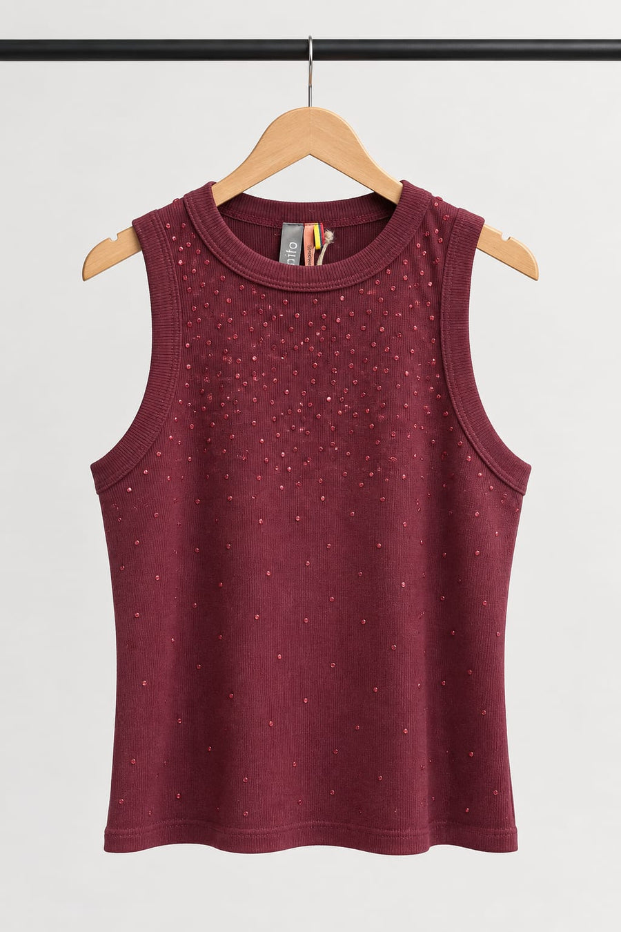Strass Tank Top Wine