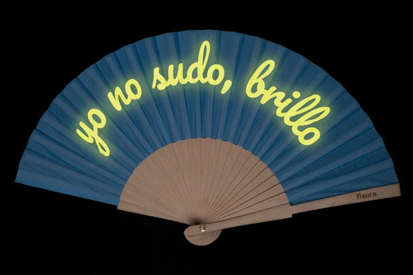 Abanico Yo No Sudo Brillo Brilla en la Oscuridad Azul