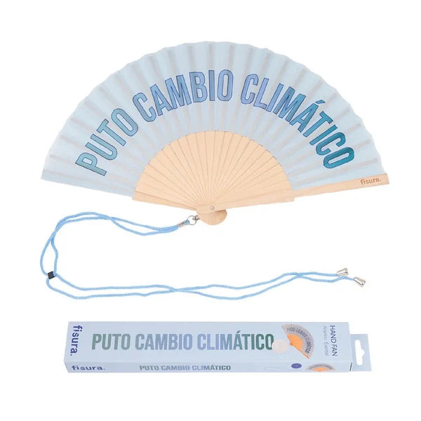 Abanico Puto Cambio Climatico Azul