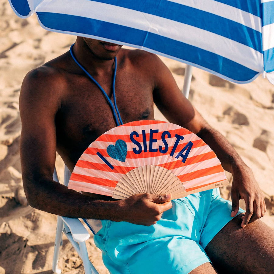 Abanico I Love Siesta Glitter