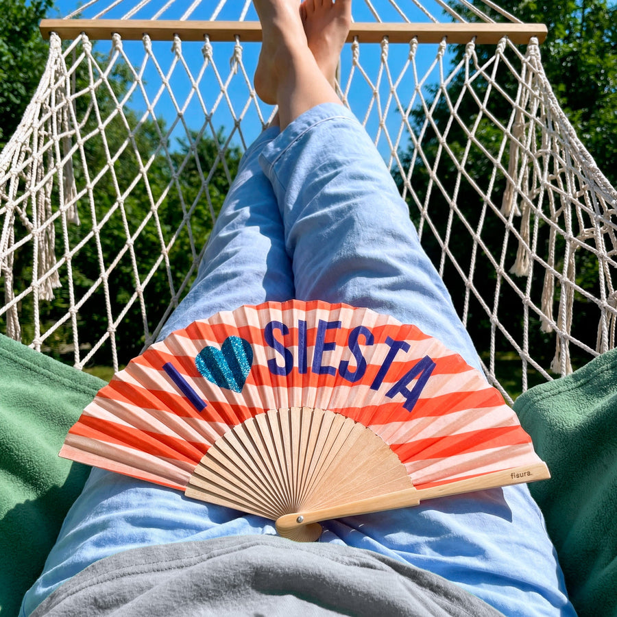 Abanico I Love Siesta Glitter