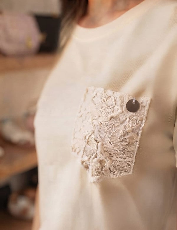 Blusa Algodón Bolsillo Blonda