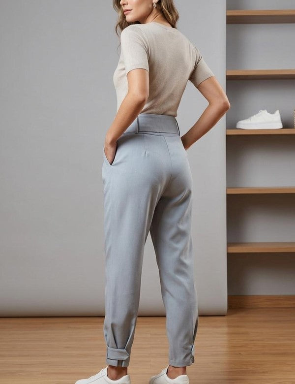 Pantalon Vintage Puño en Bota Gris