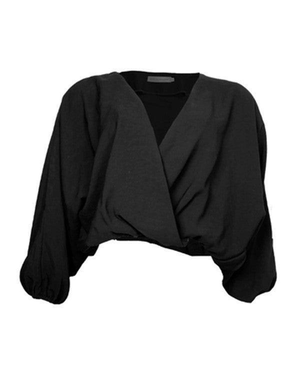 Blusa Con Mangas Amplias Romanza Negro
