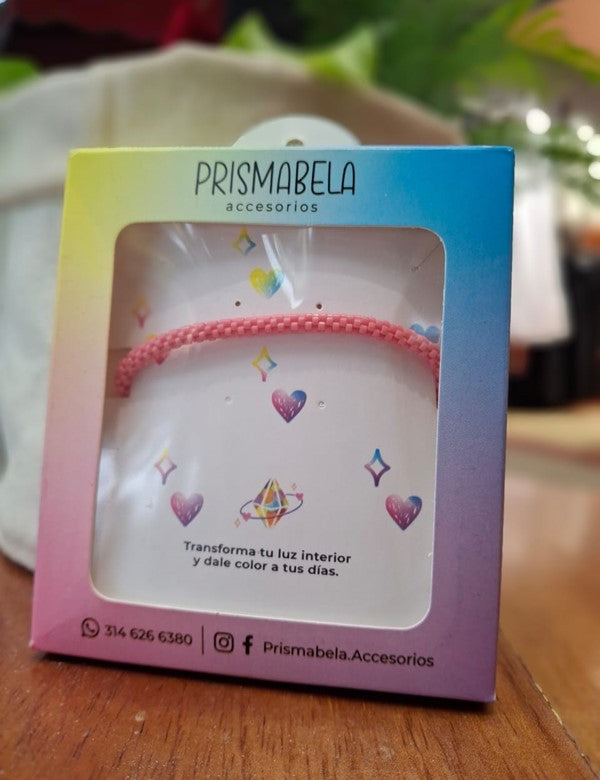 Pulsera redonda miyuki rosada