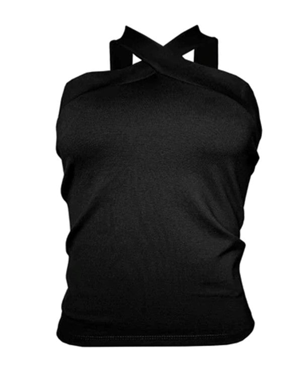 Blusa Con Tiras Cruzadas Martina Negro