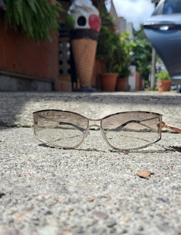 Gafas Aviador Marco Transparente Lente Gris