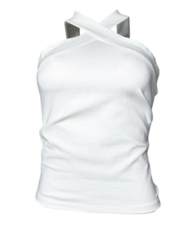 Blusa Con Tiras Cruzadas Martina Blanco