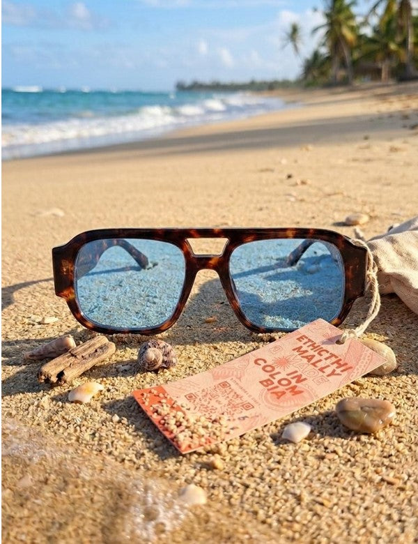 Gafa aviador GRANDE. Marco PRINT y lente Azul