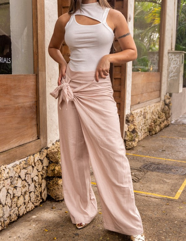 Pantalon Lino +Yute Humo