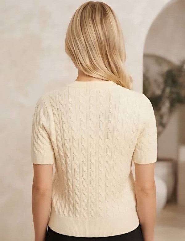 Blusa Tejida Botón Dorado
