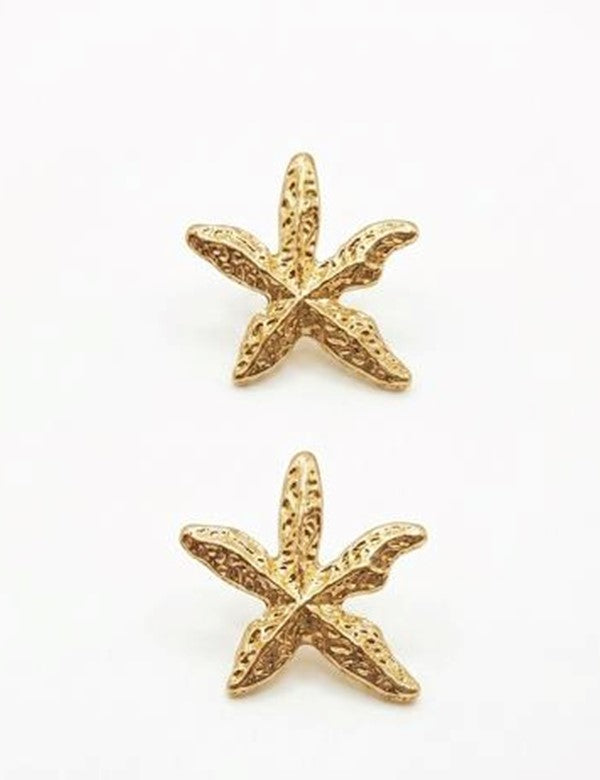 Aretes Estrella De Mar Mediano Dorado