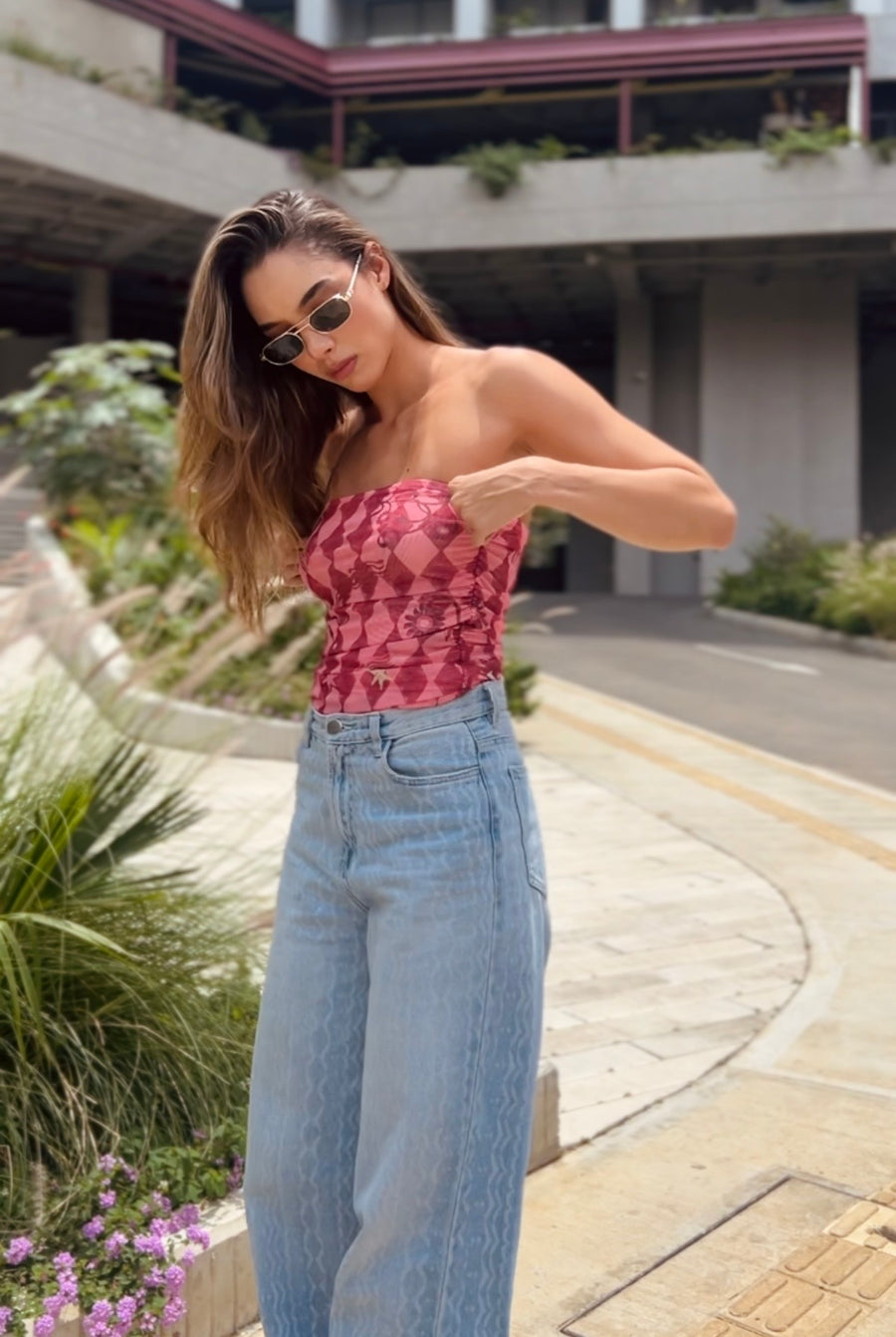 Magic Strapless Estampado Rosado