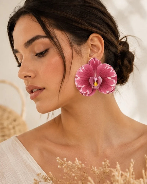 Maxi aretes orquidea
