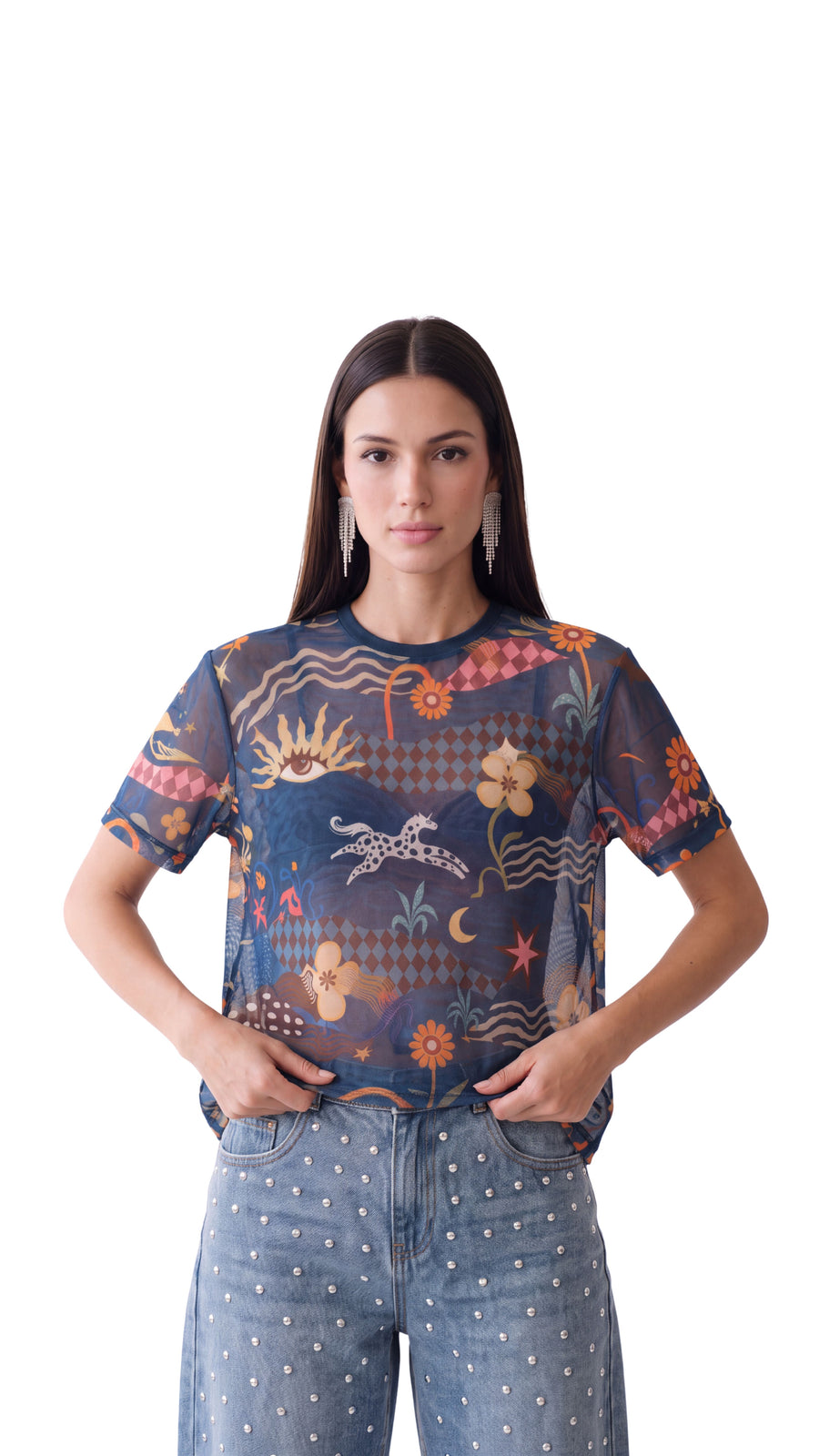 Mesh Shirt Magic Estampado Azul
