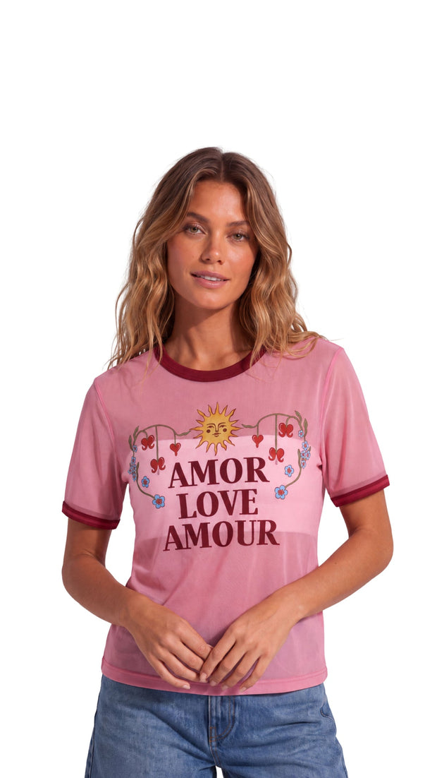 Mesh Shirt Amor Rosado