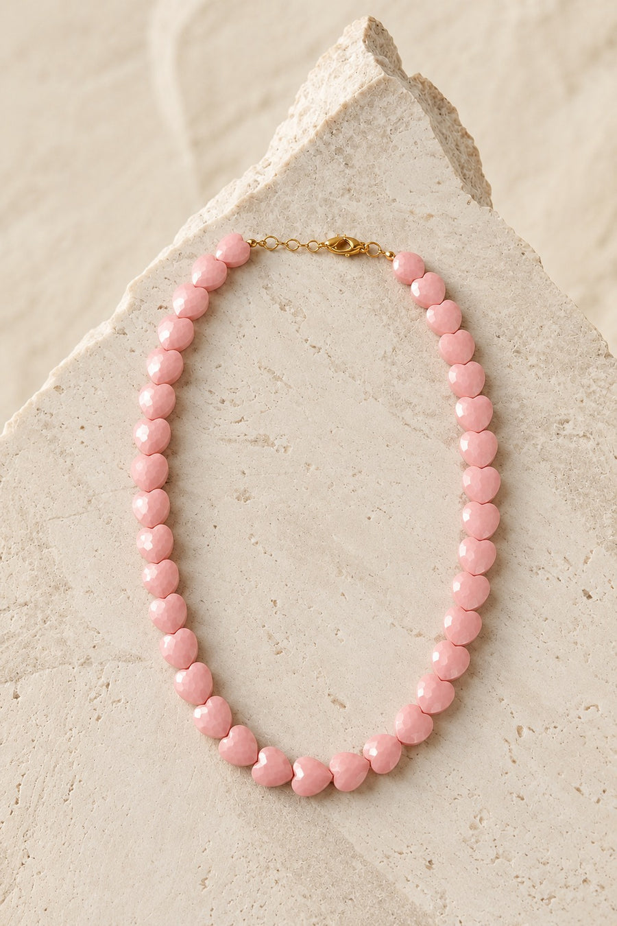 COLLAR CORAZON MATE PEQ ROSADO