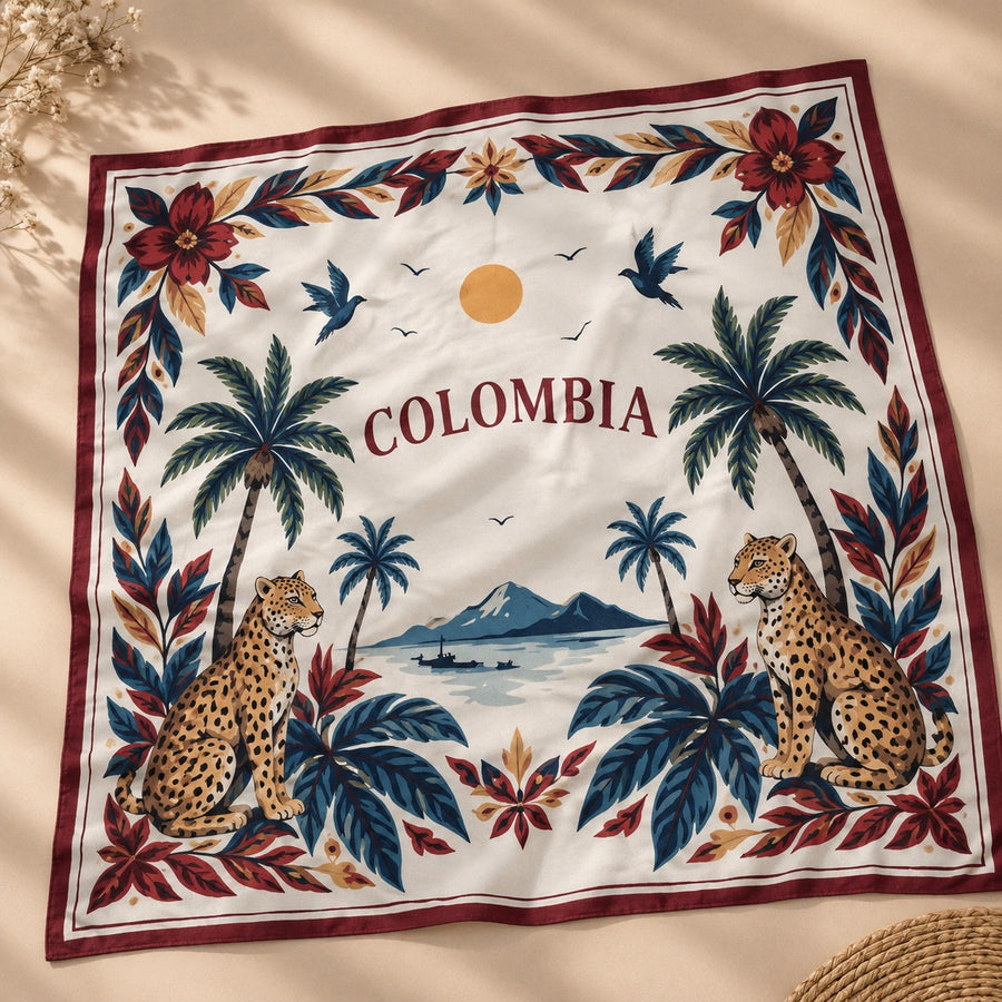 Pañoleta Colombia Palmeras Jaguar
