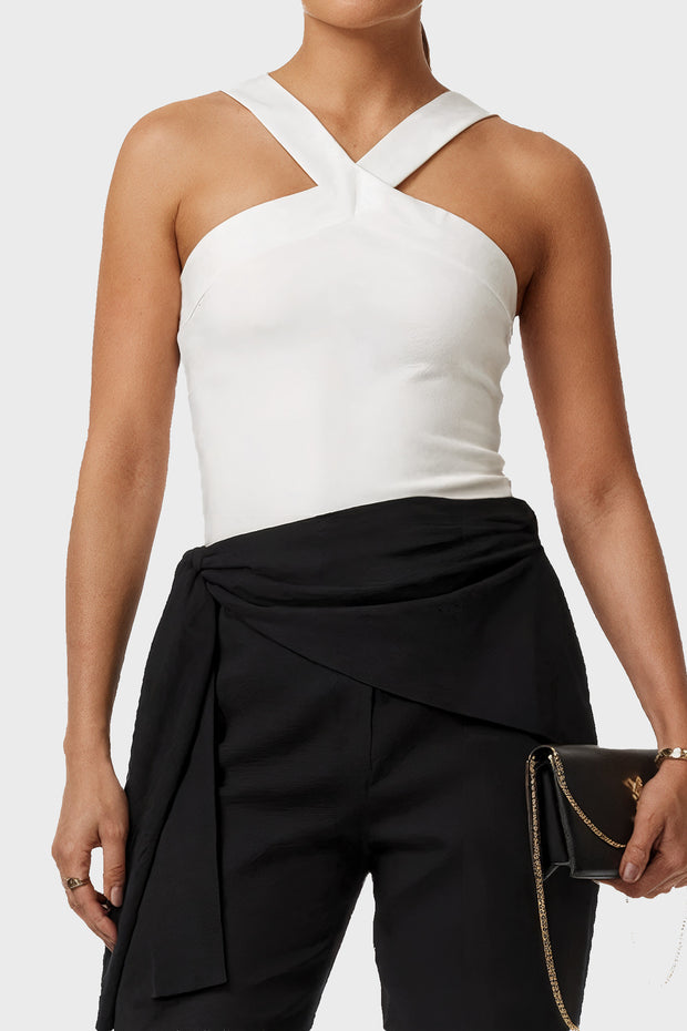 Blusa Con Tiras Cruzadas Martina Blanco