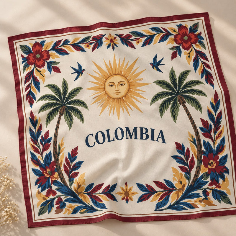 Pañoleta Colombia Palmeras Sol