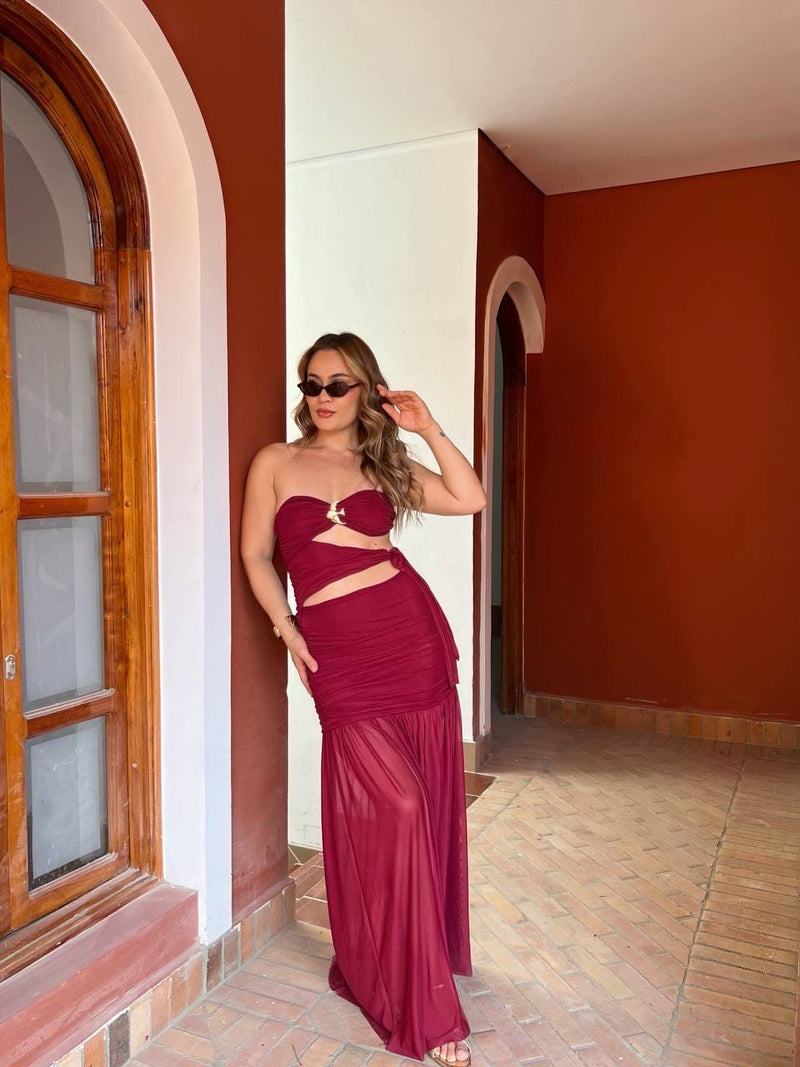Vestido Monserrat Vinotinto