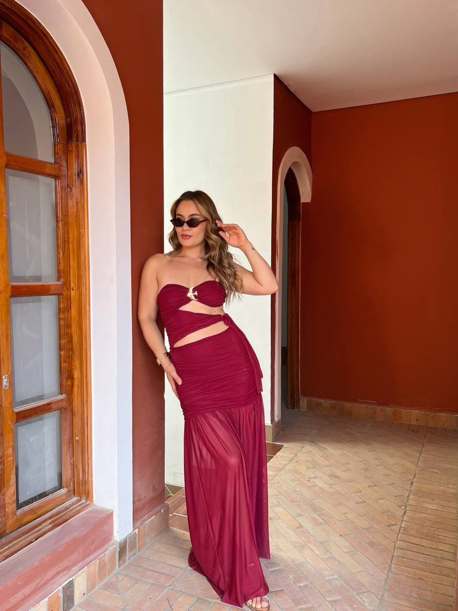 Vestido Monserrat Vinotinto