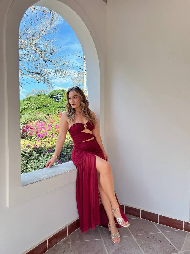 Vestido Monserrat Vinotinto