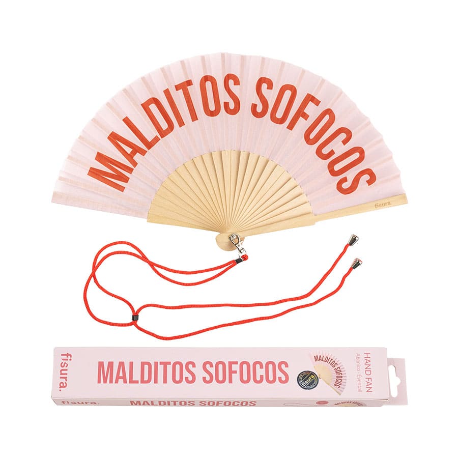 Abanico Malditos Sofocos Rosado