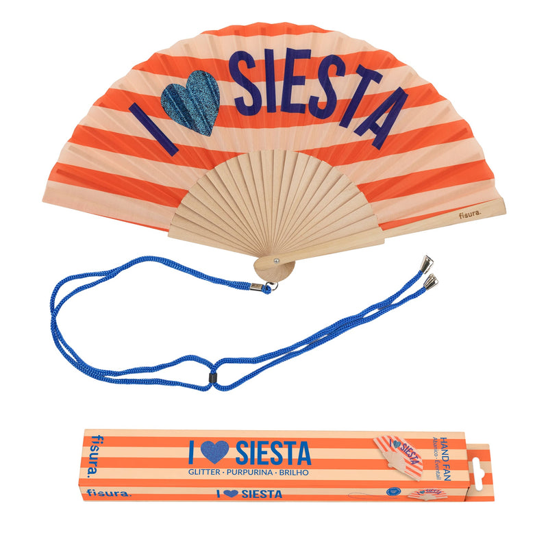 Abanico I Love Siesta Glitter