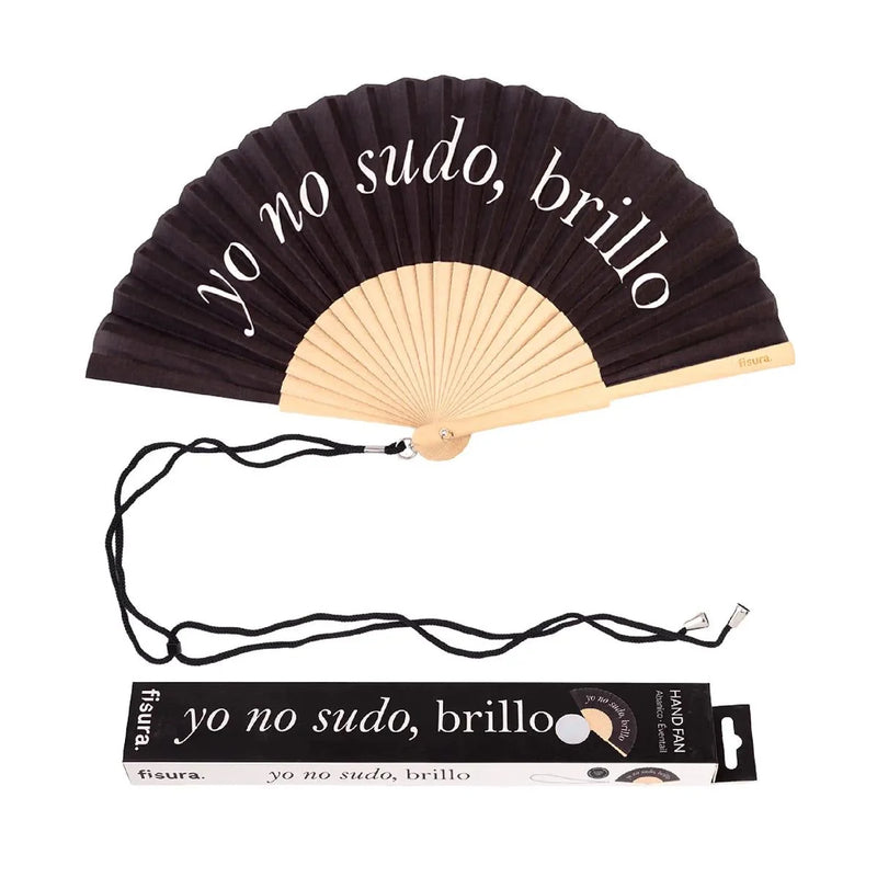Abanico Yo No Sudo  Brillo Negro