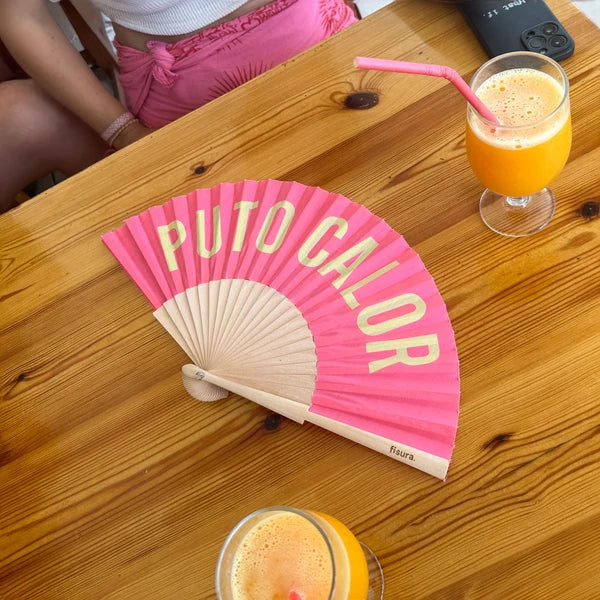 Abanico Puto Calor Rosado Amarillo