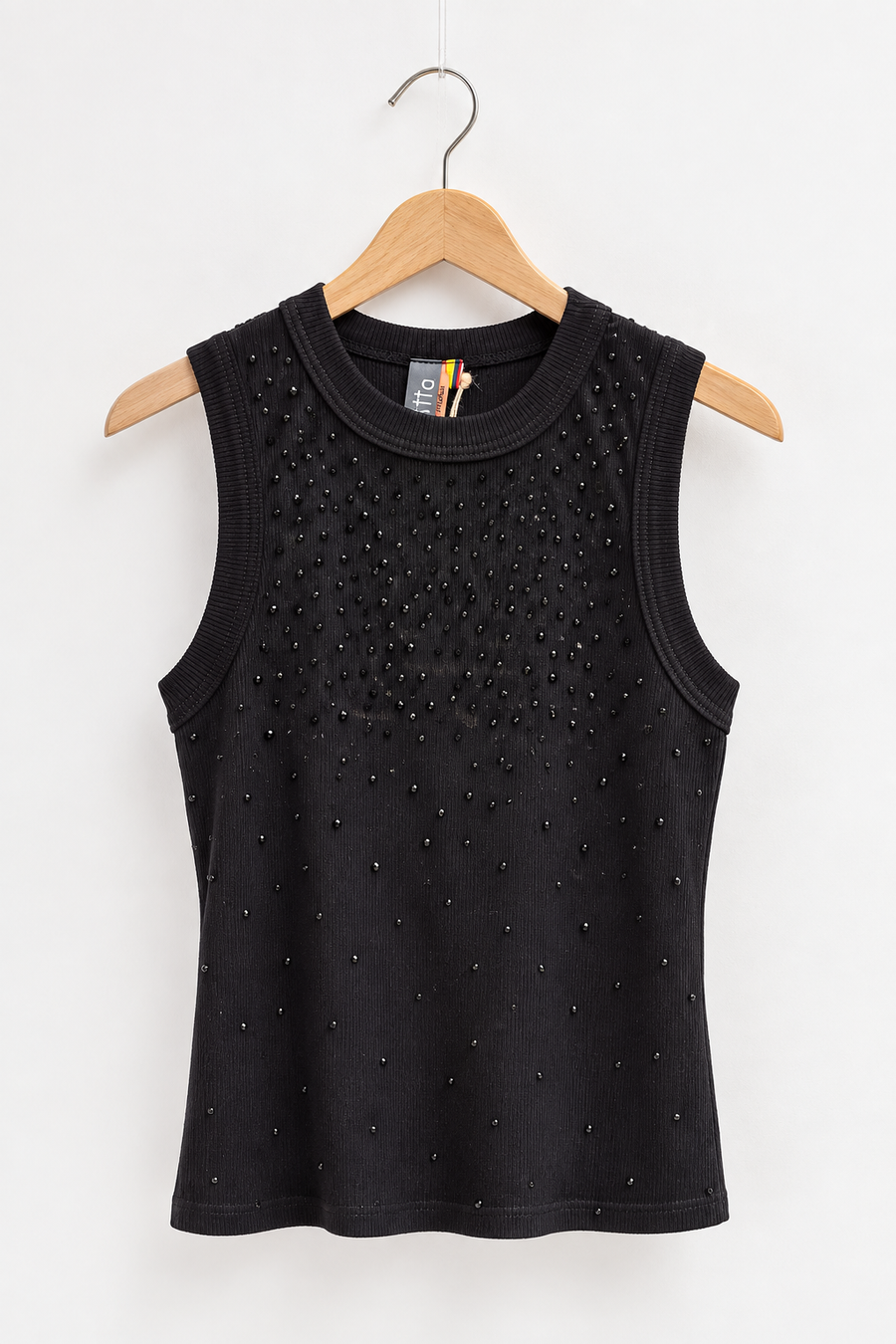 Strass Tank Top Black