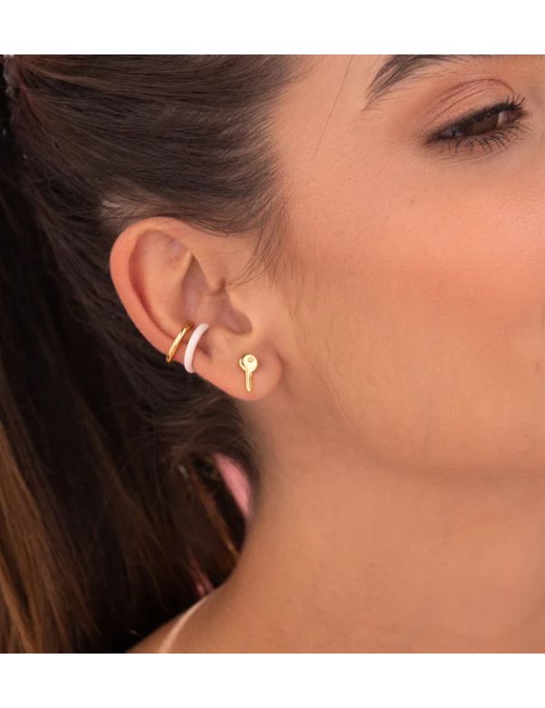 Set Aretes Earcuff X2 +Topos Llave Mini