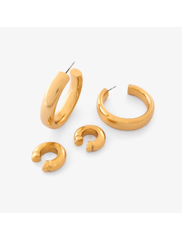 Set De 1 Par De Candongas + 2 Earcuff