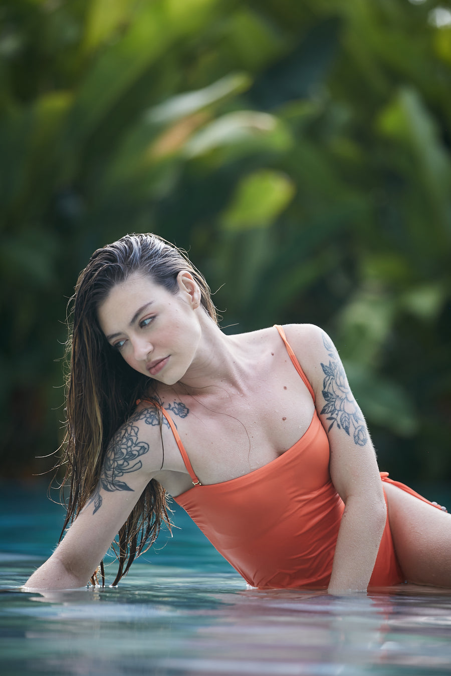 Vestido De Baño Entero Verano Naranja