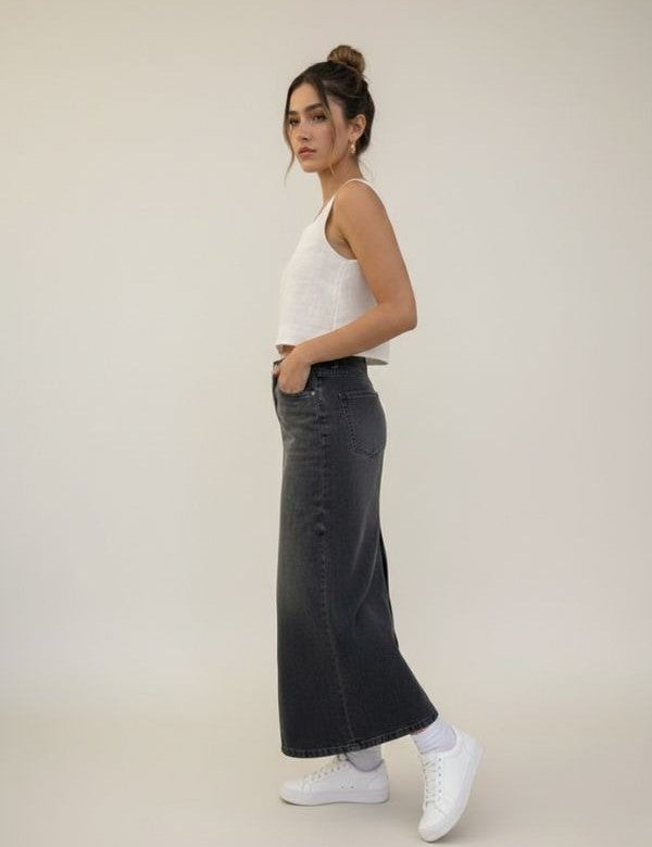 Falda Clarissa Indigo Gris