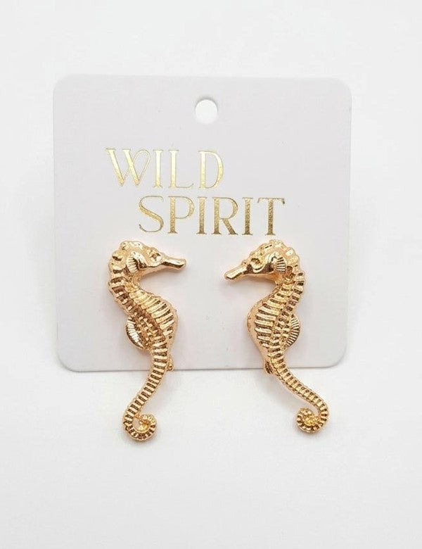 Aretes Caballo De Mar Dorado
