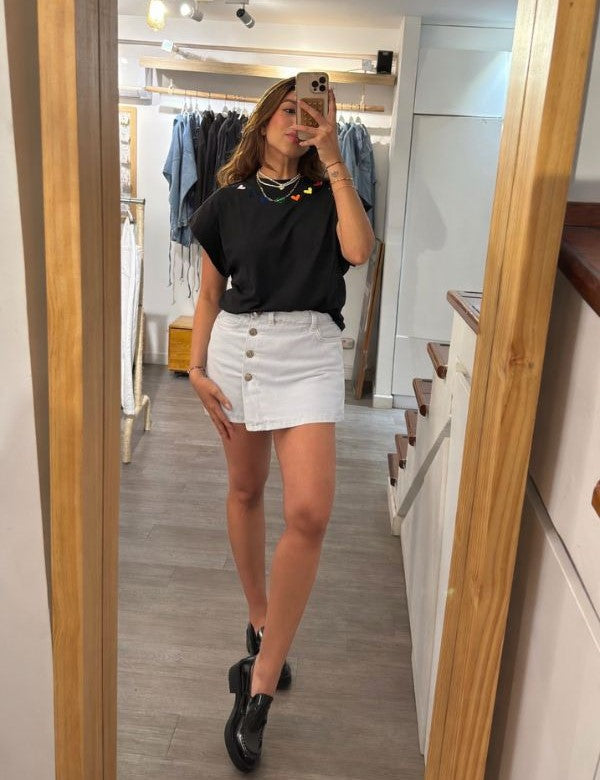 Falda Short Emilia Indigo Crudo