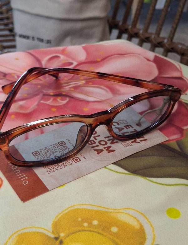 Gafa Ovalada Marco Print  Lente Azul