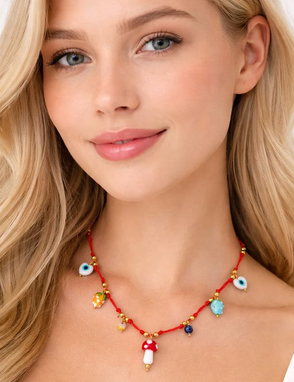 Collar Multidijes Colores Rojo