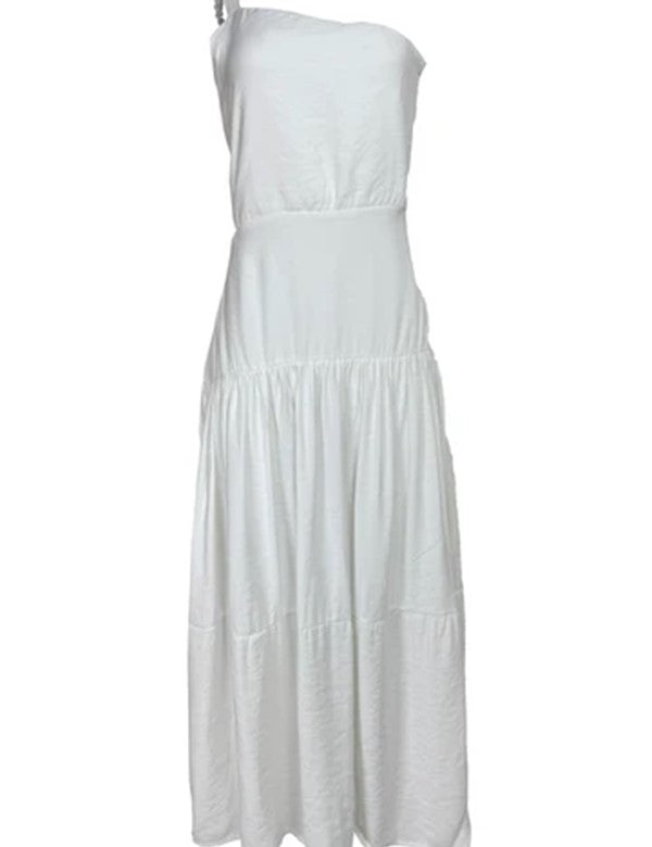 Vestido Asimétrico Strisce Blanco