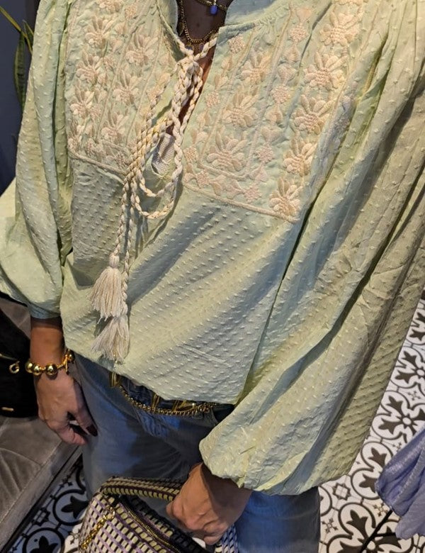 Blusa Boho Verde Menta