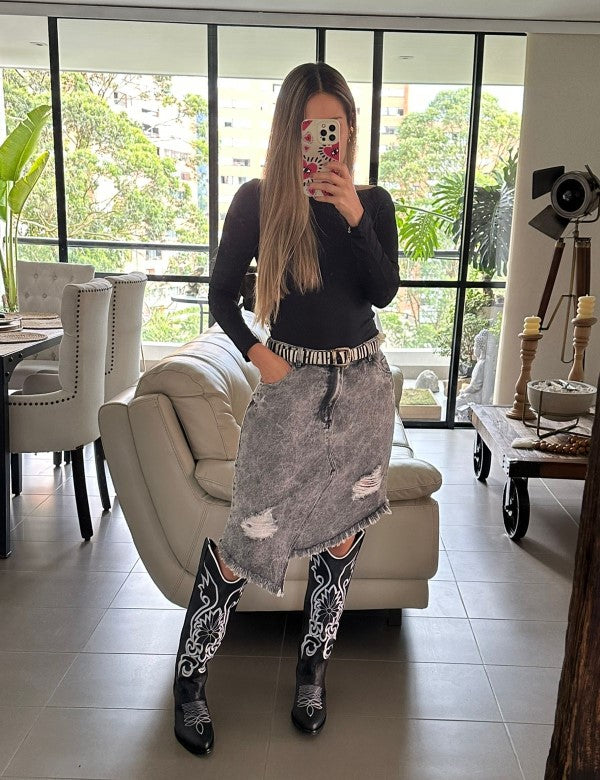 Falda Rommy Indigo Gris