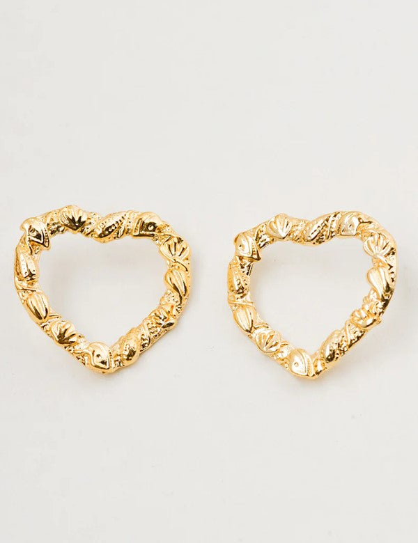 Aretes Silueta Corazon Mar Dorado