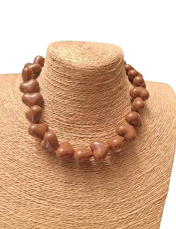 Collar Maxi Corazones Cafe