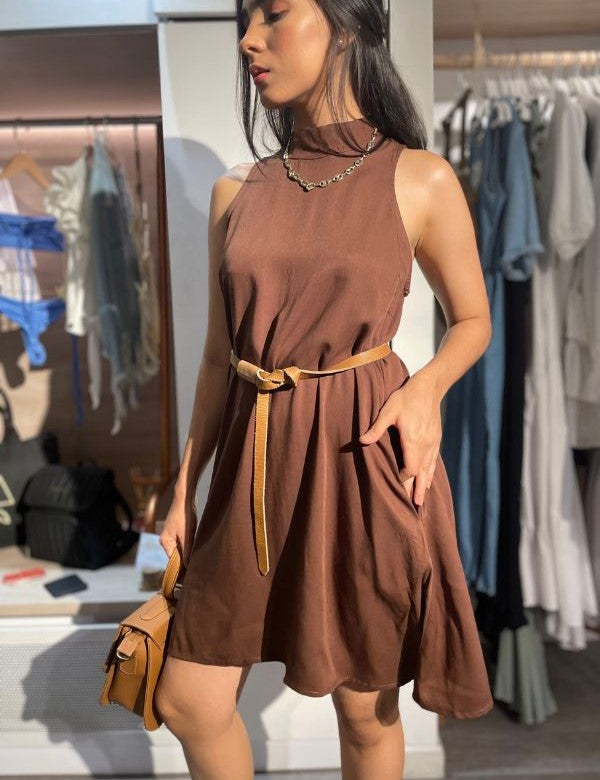 Vestido Carlota Cafe
